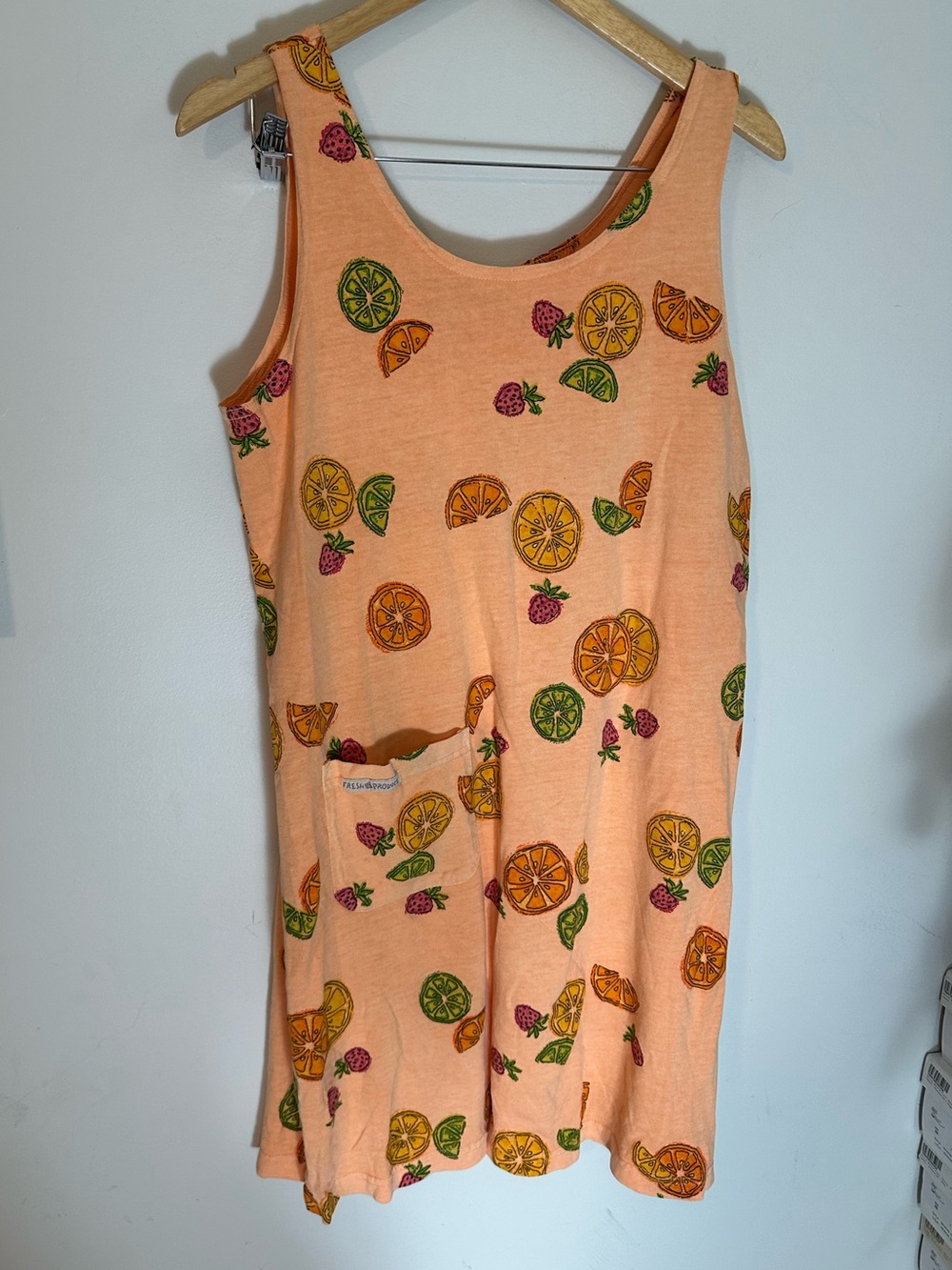 Vintage Fresh Produce citrus print tank dress medium